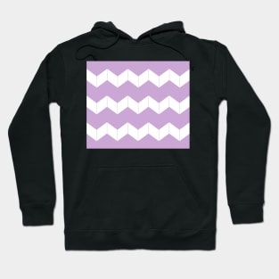 Abstract geometric pattern - zigzag - purple and white. Hoodie